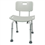 Easy Care Shower Chair with Back, Grey