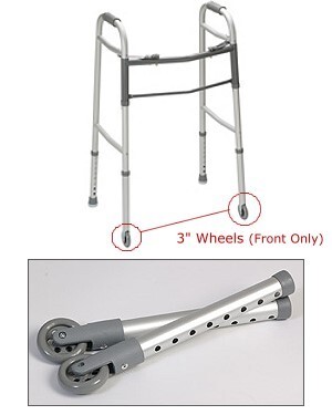 folding walker with 3 inch wheels