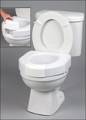 optional open front raised toilet seat riser with front lip