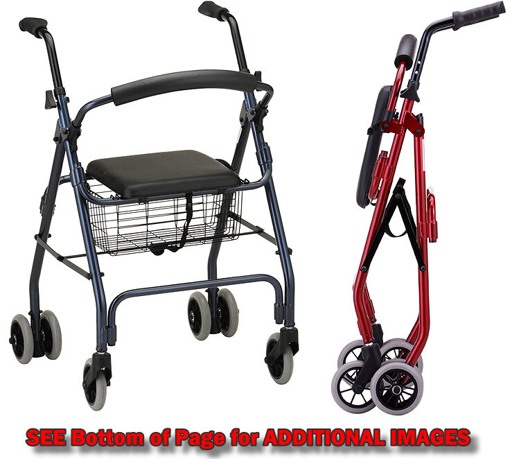 classic rollator with push down brakes
