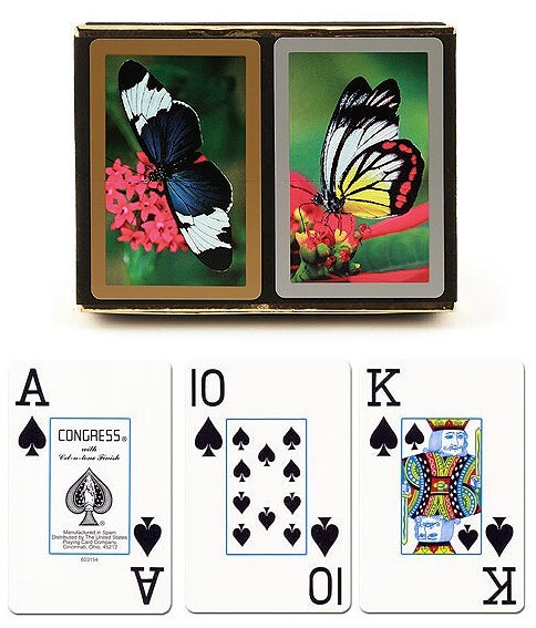congress butterfly delight playing cards with large print