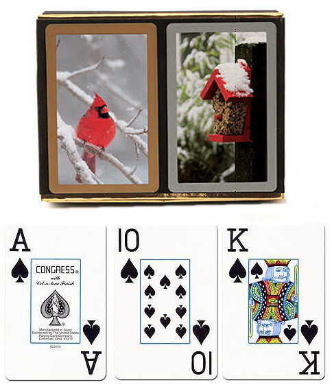congress winter scene playing cards with large print