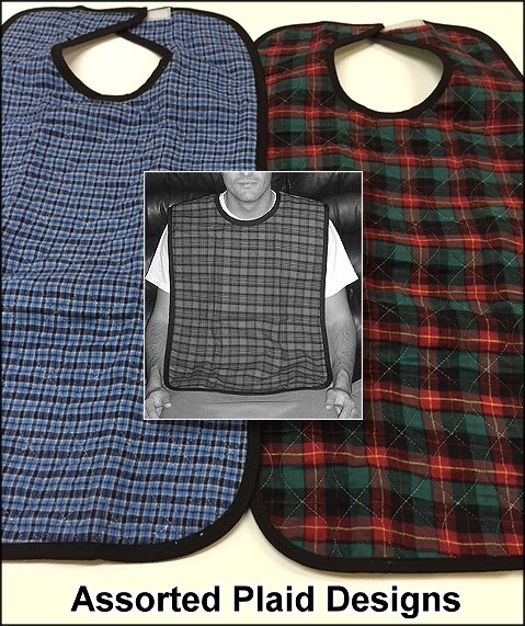 Mens Flannel Quilted Plaid Adult Bib