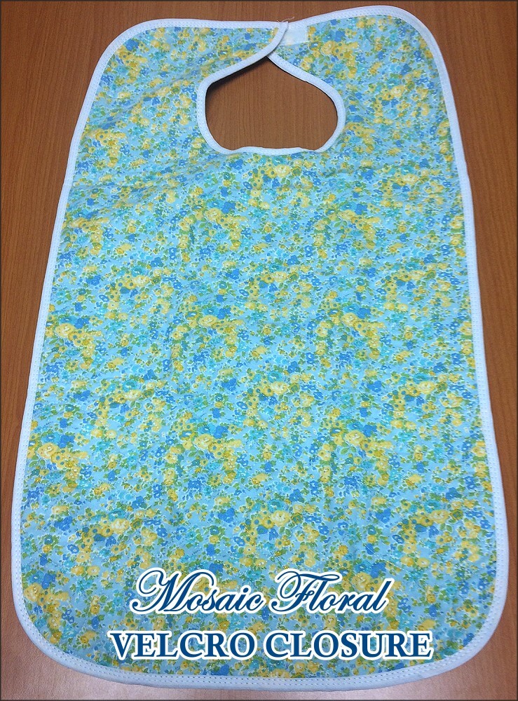 Floral Flannel Quilted Adult Bib