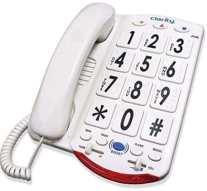 Clarity JV35W Talking Telephone with Braille