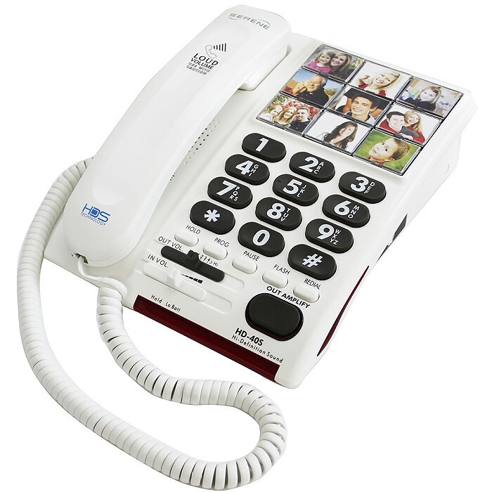 Outgoing Voice Amplified Telephone for Seniors with Quiet Voices