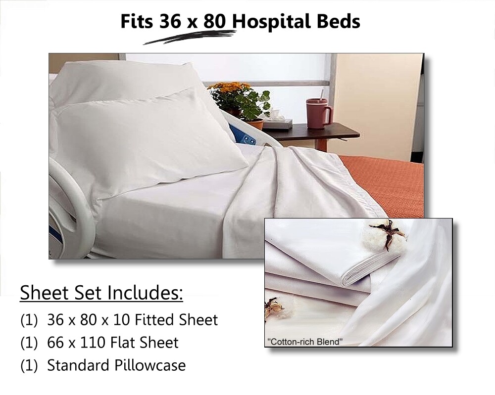 Hospital Bed Sheets White