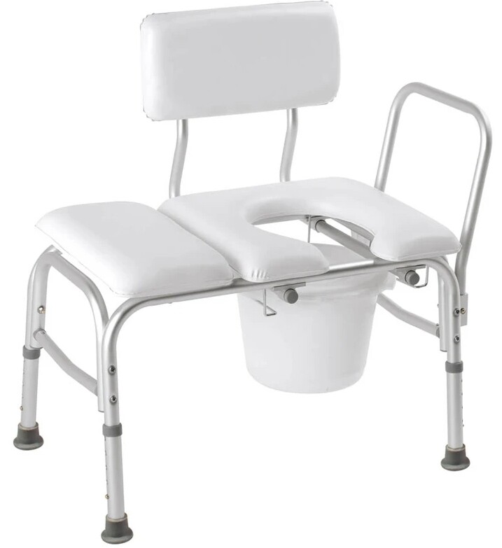deluxe padded transfer bench commode
