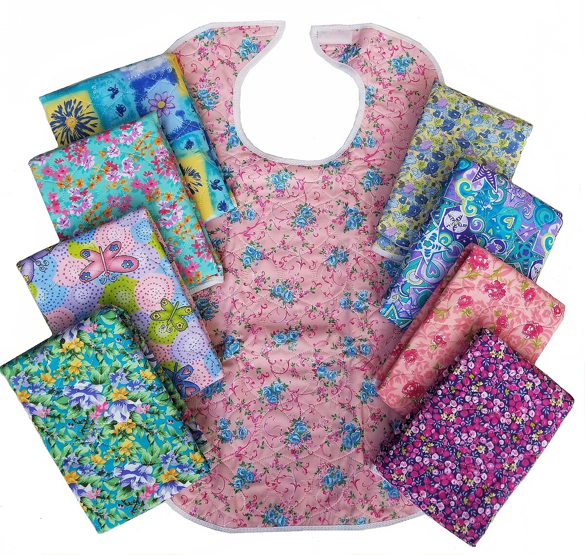 floral adult bibs and clothing protectors