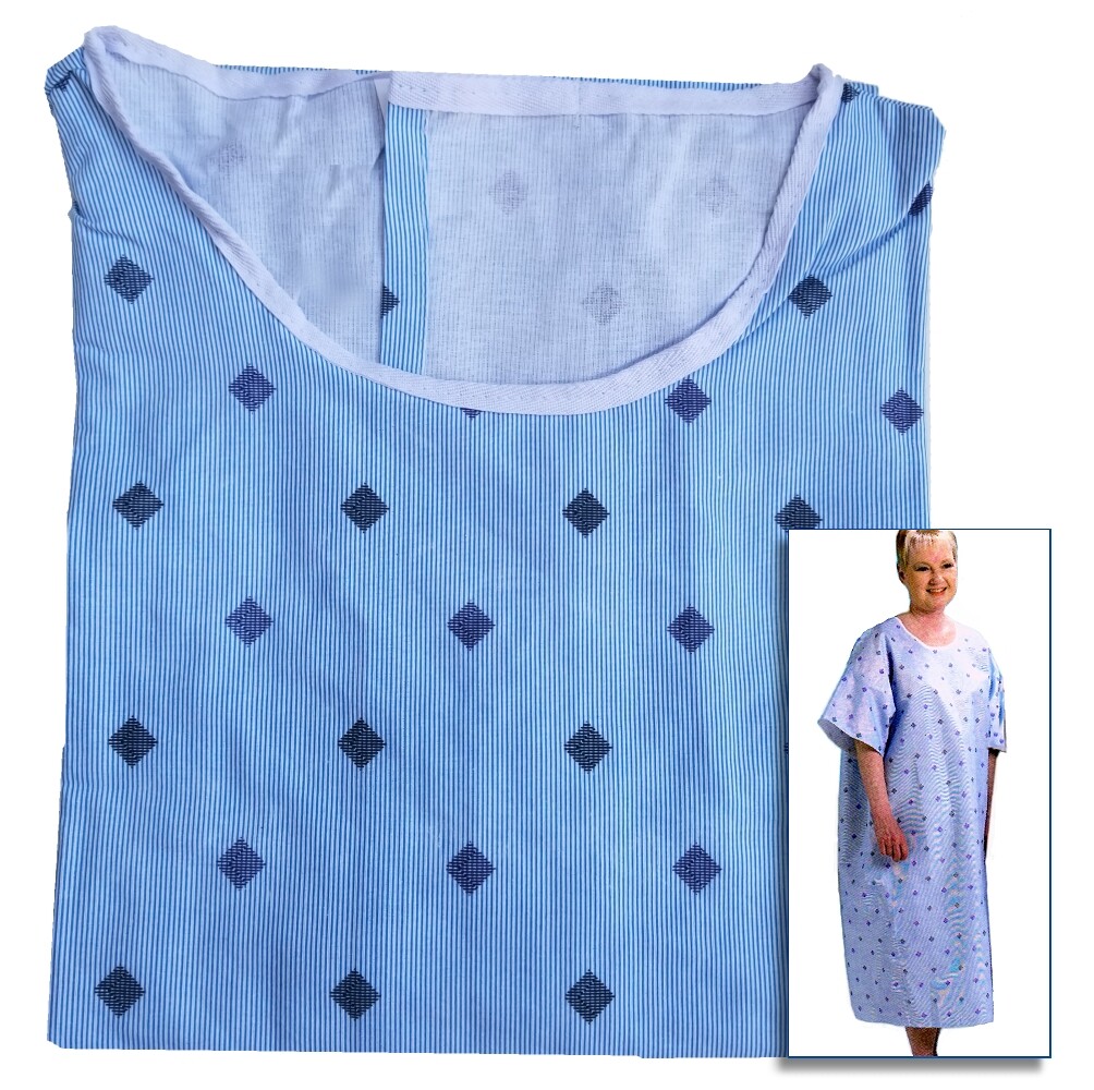 washable patient gown with tie closure