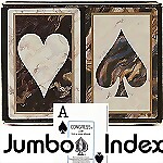 Congress® Black Marble Jumbo Bridge Playing Cards