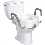 5" Elevated Locking Toilet Seat with Armrests, Elongated