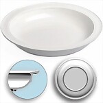 Inner Lip Plate with Skid Resistant Base, 9" White