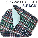 Deluxe PLAID Chair Pad, 18" x 24", 3-PACK