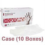 Vinyl Powder-Free Exam Gloves, 10 Boxes/Case - Small