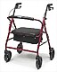 Burgundy Red Lumex Bariatric Rollator Contoured