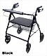 Black Walkabout Bariatric Folding Rollator, Straight Backbar