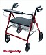 Burgundy Walkabout Bariatric Folding Rollator, Straight Backbar
