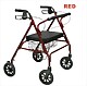Red Go-Lite Bariatric Rollator