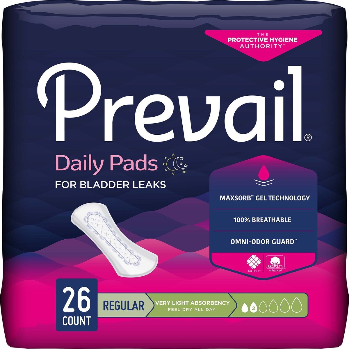 Prevail Pads 2 for Light Incontinence 