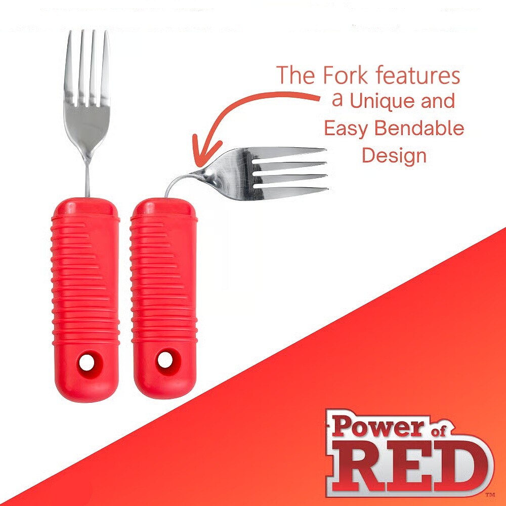 Red Handle Adaptive Fork for Alzheimers and Dementia