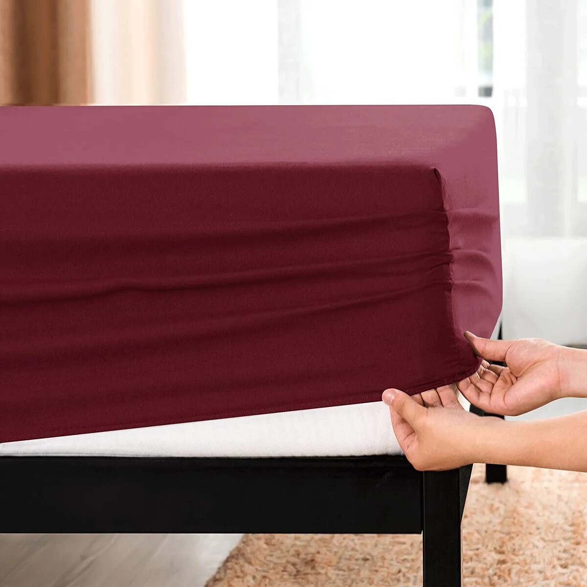 Dark color Burgundy Fitted Hospital Sheet 36 x 80