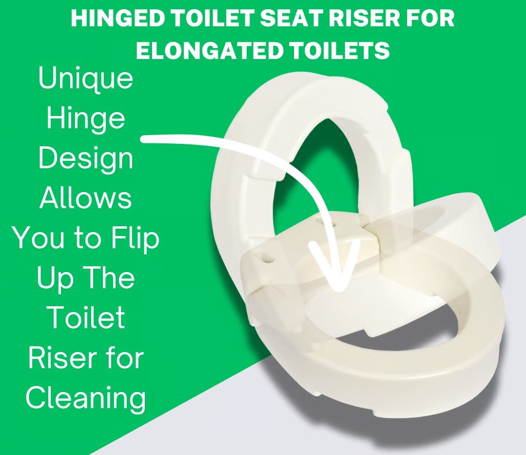 Toilet Seat Riser with Hinge