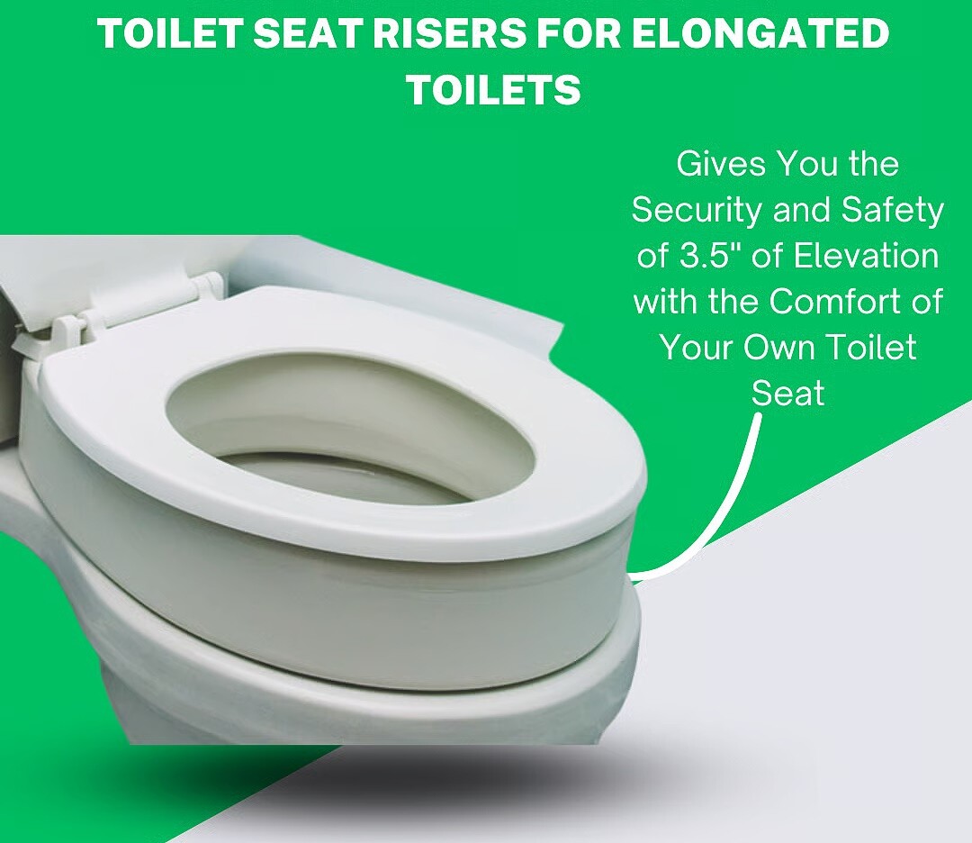 Raised Toilet Seat for Elongated Toilets