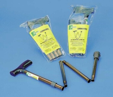 black folding cane