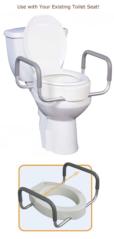premium toilet seat rizer with removable arms