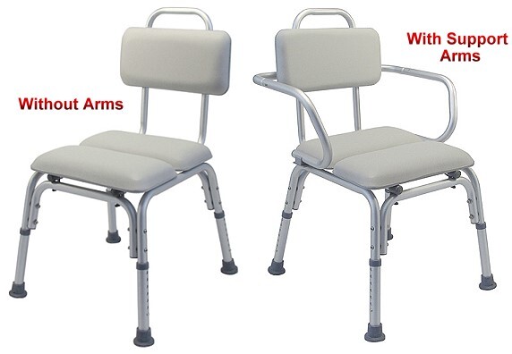 deluxe padded bath chair with or without arms