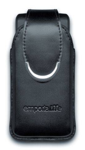 Stylish black leather carrying case for the ClarityLife C900 Amplified Mobile Phone