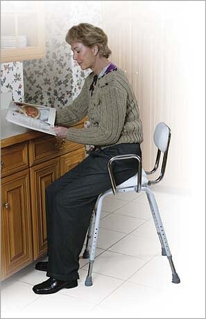 all purpose perching stool with adjustable arms