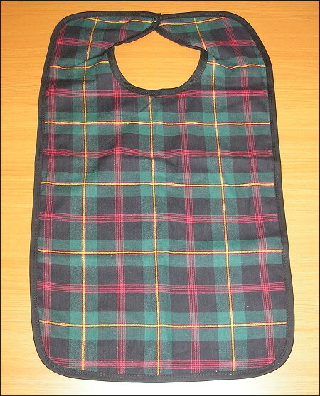 hunter green flannel adult clothing protector bib