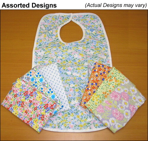 floral flannel adult bibs and clothing protectors