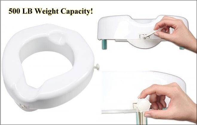 Bariatric Elevated Toilet Seat with Lock