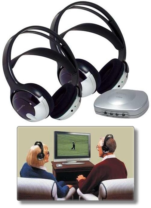TV Listener J3 Rechargeable Stereo Wireless with DUAL Headsets