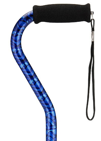 Blue Wave Adjustable Offset Handle Cane