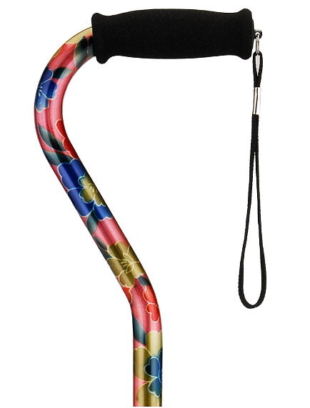 Pink Garden Adjustable Offset Handle Cane