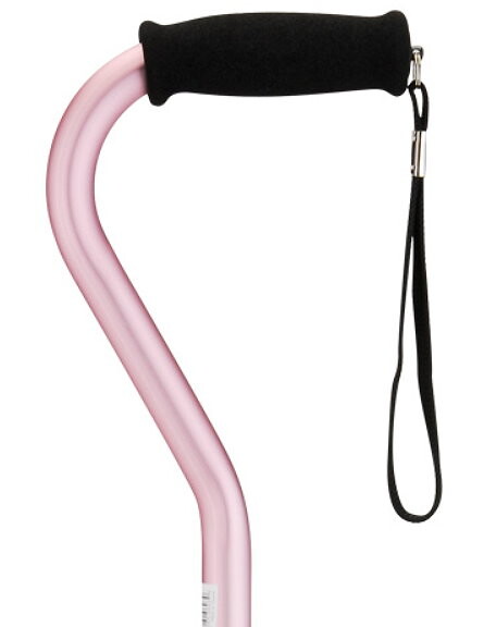 Pink Adjustable Offset Handle Cane