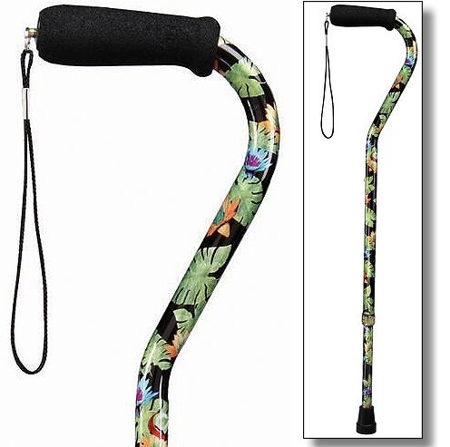 Island Scene Aluminum Offset Handle Cane