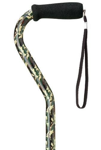 Camoflage Adjustable Offset Handle Cane