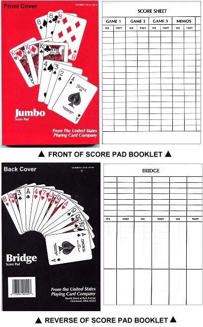 jumbo score pad for card games