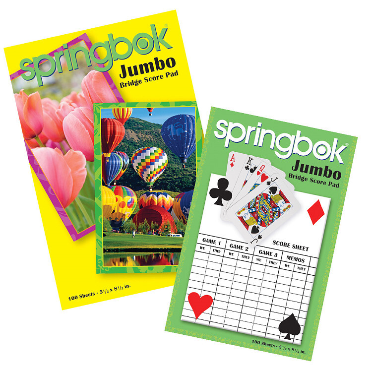 springbok jumbo score pad for card games