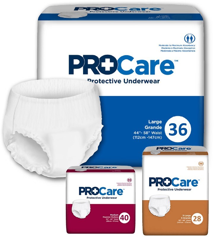 procare protective underwear moderate to heavy absorbency
