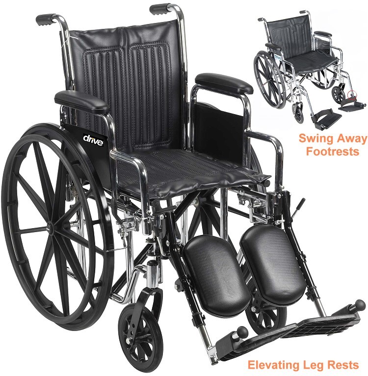 carbon steel wheelchair with chrome