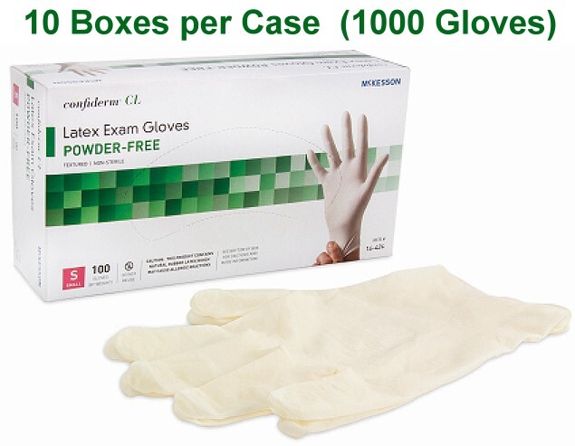 Latex Powder Free Exam Gloves, Small Case