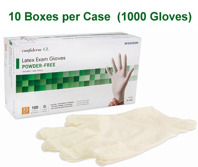 Latex Powder Free Exam Gloves, Extra Small Case