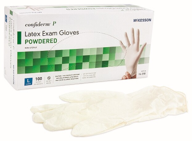 Latex Powdered Medical Gloves, Large