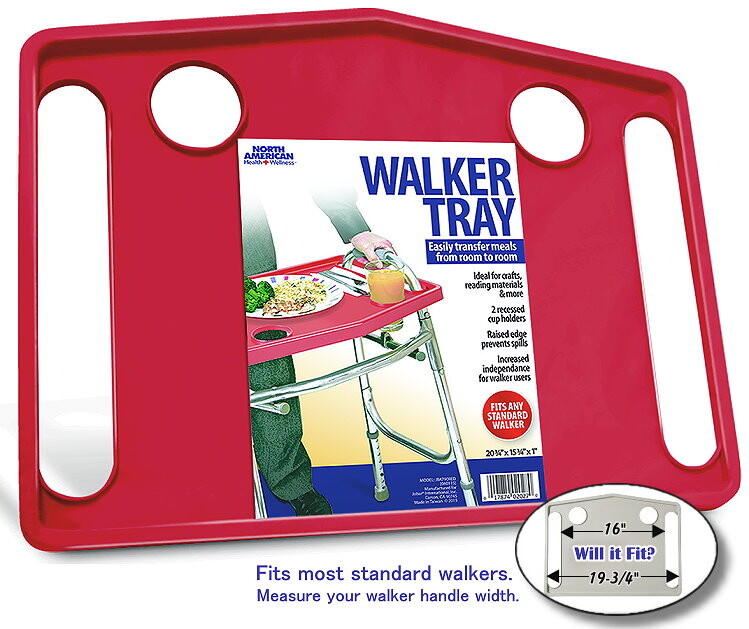 Red walker tray